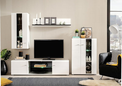 parete attrezzata tv da soggiorno cucina per salotto moderna mobili tv bianco lucido T2239,10S