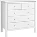 Cassettiera Bianca in Legno HOMCOM con 5 Cassetti (2 Piccoli e 3 Grandi) 79x39.5x80.5 cm, Mobiletto Multiuso per Camera da Letto o Soggiorno