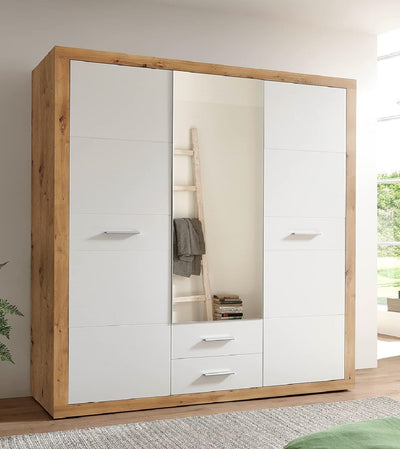 armadio moderno per camera da letto ante cassetti in legno bianco marrone rustico 8UJ2651,221DD4