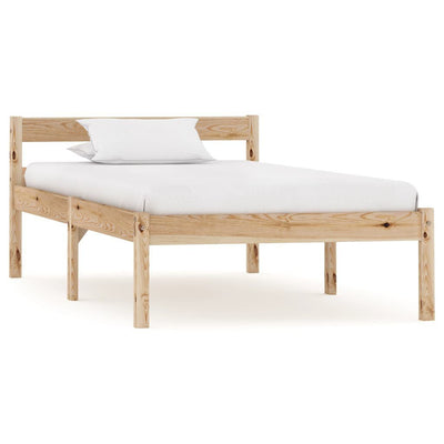 Giroletto in Legno Massello di Pino Naturale 100x200 cm VidaXL - Struttura Letto Matrimoniale Singolo per Adulti - Design Moderno, Facile Assemblaggio