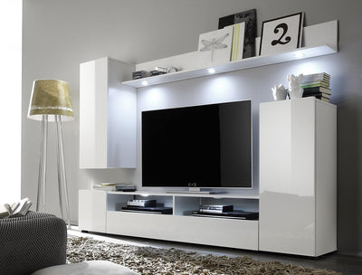 parete attrezzata tv da soggiorno cucina per salotto moderna mobili tv bianco lucido T2753,30S