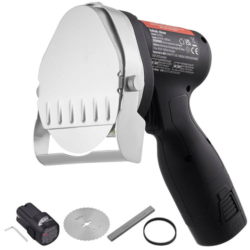 Coltello Elettrico Shawarma Professionale VEVOR 80W, Taglia Gyros e Kebab, Acciaio Inox, 2 Lame Incluse, Spessore Regolabile 0-8mm, Uso Commerciale