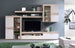 parete attrezzata tv da soggiorno cucina per salotto moderna sabbia e bianco T2245,206S