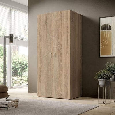 armadio moderno per camera da letto 2 ante battenti in legno marrone cameretta T2651,5,0S