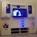 parete attrezzata tv da soggiorno cucina per salotto moderna mobili tv bianco con luci a led T2302,97,0S
