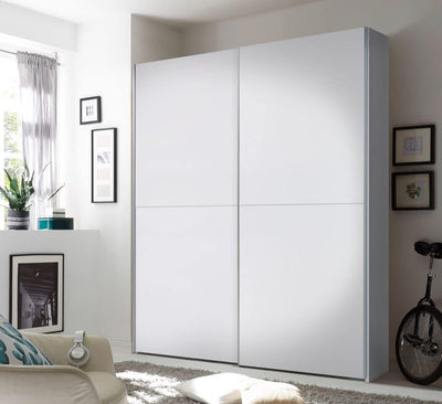 armadio moderno per camera da letto 2 ante scorrevoli in legno bianco Y992651,1529UJ