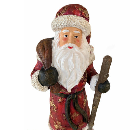 Babbo natale in poli-resina h 38 cm decorazione natalizia rosso statuina