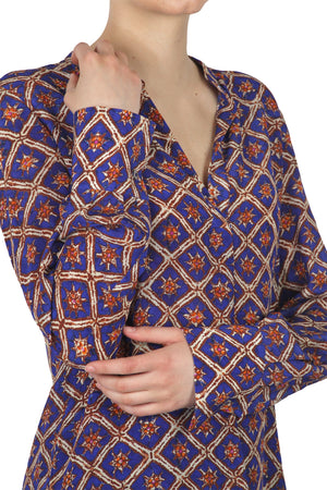 MALIPARMI Maliparmi - Blusa - 450742 - Blu/Marrone da donna