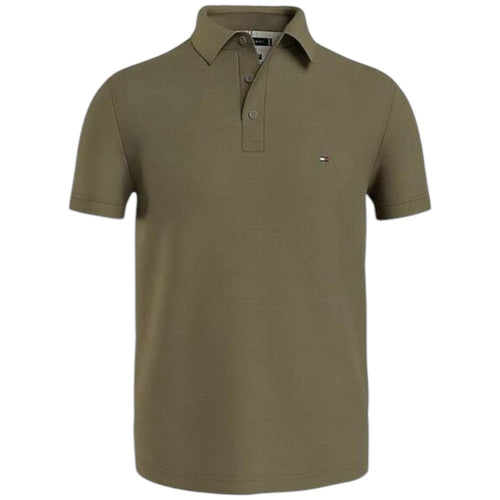 Tommy Hilfiger maglietta polo verde militare TH 1985 MW0MW1777 Polo Tommy Hilfiger