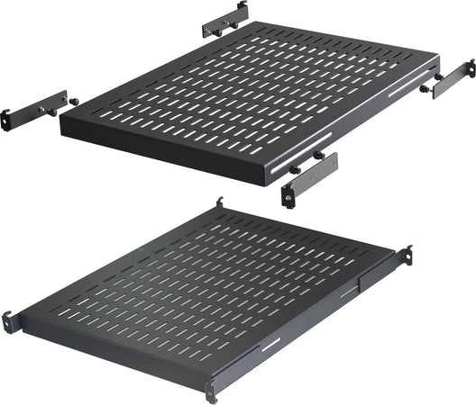 Base per Armadi 19'' Ripiano a Profondità Adattabile per Server Rack 1U Nero