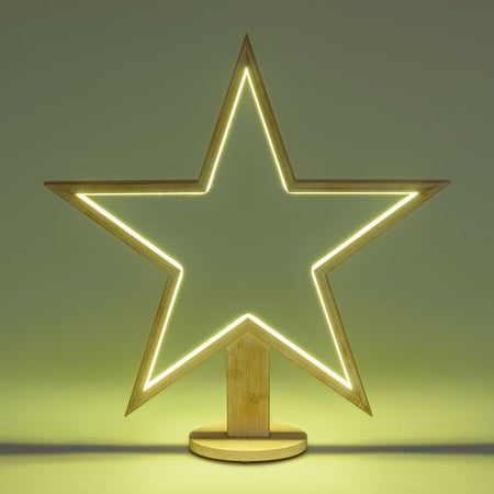 Decorazione luminosa stella natale 55 cm con base strip led multicolor per addobbi natalizi