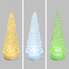 Albero natale luminoso glitter led natalizio con batteria per decorazioni natalizie h 27 cm