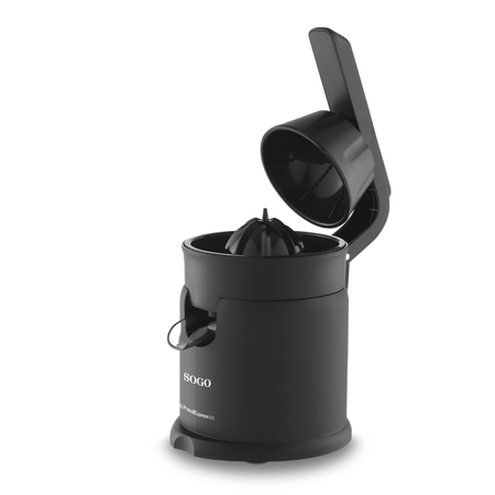 Spremiagrumi Elettrico con Leva per Arance e Limoni, 2 Coni, Sistema Antigoccia, Parti Smontabili per Pulizia Facile, Capacità 250 ml