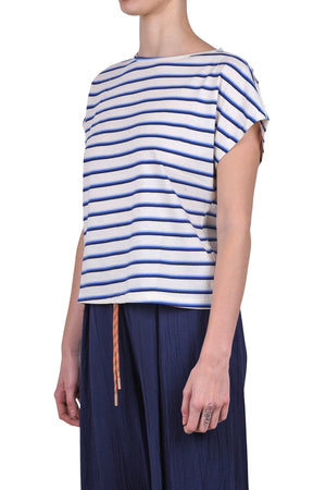 MeME ROAD Meme Road - T-shirt - 470257 - Panna/Blu da donna