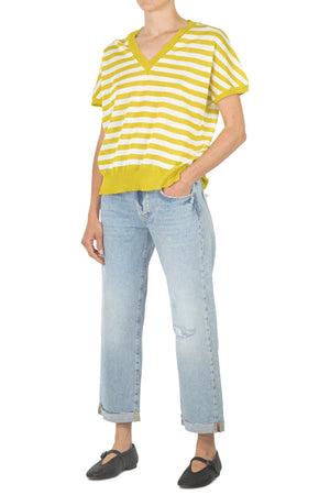 LA FEMME BLANCHE La Femme Blanche - T-shirt - 451613 - Bianco/Giallo da donna