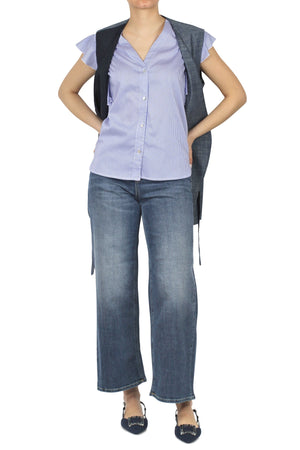 ALESSIA SANTI Alessia Santi - Camicia - 450171 - Bianco/Blu da donna