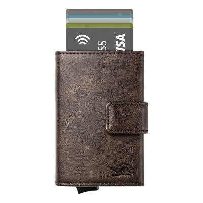 SEI G Portafoglio uomo portacarte marrone blocco RFID