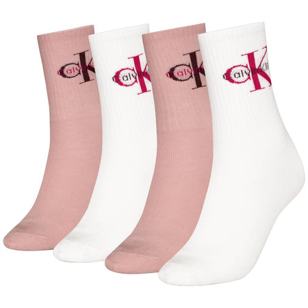 Calvin Klein donna pack 4 calze bianco rosa 701235384003801