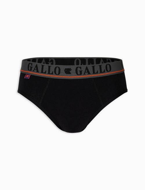 Gallo Slip basico intimo cotone nero tinta unita