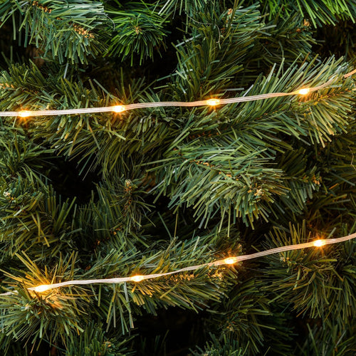 Catena lineare Gocce luminose con led da Ø 4 mm con cavo 8 giochi di luce