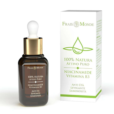 SIERO 100% NATURA ATTIVO PURO NIACINAMIDE (VITAMINA B3) FRAI MONDE. Migliora i segni visibili dell'invecchiamento, antiossidante.