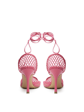 Bottega Veneta Sandali Rete Stretch in Rosa da donna