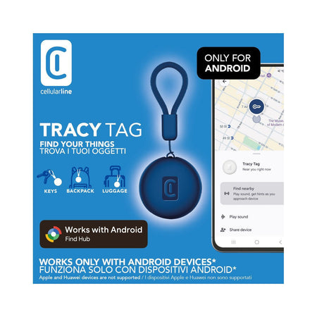 Localizzatore Bluetooth Cellularline Tracy Tag per Android