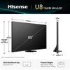 Hisense 85U8Q Smart TV 85 pollici 4K Ultra HD Mini LED ULED Nero Grigio