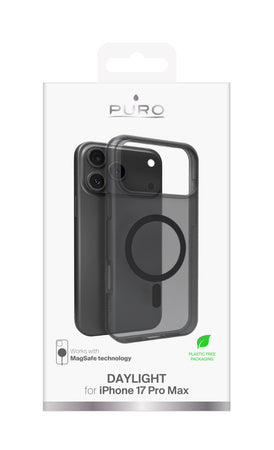 Puro Daylight Cover per iPhone 17 Pro Max Nero Traslucido