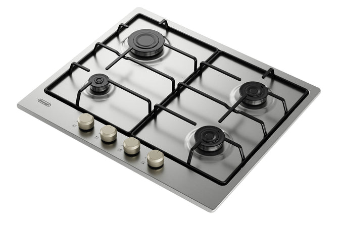De'Longhi YLG 60 F Piano Cottura a Gas 60cm Inox 4 Fuochi Smaltate