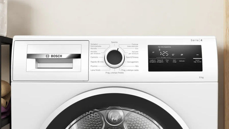 Bosch Serie 4 WTH85208II Asciugatrice Pompa di Calore 8 Kg Libera Installazione
