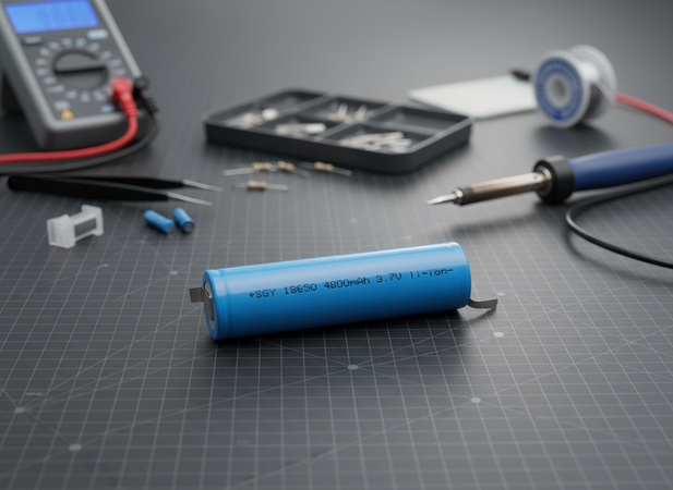 3 Batterie 18650 Litio 4800mAh 3,7V Ricaricabile Paglietta Linguette Pacco