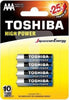 (1-Confezione)-Toshiba-Batterie-4pz-Ministilo-Lr03gcp-Bp-4-Aaa