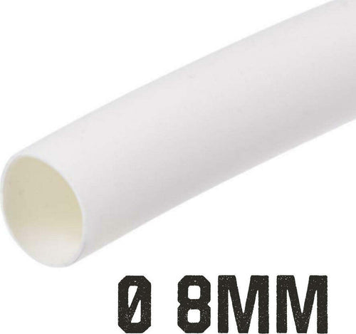 1-Metro-Tubo-Guaina-Termore-stringente-Diametro-8mm-Colore-Bianco-Zorei