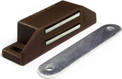 1-PEZZO---CHIUSURA-MAGNETICA-DA-APPLICARE-PER-ARMADIETTI---FORZA-8KG---CON-RISCONTRO-E-VITI---COLORE-MARRONE