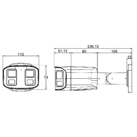 Telecamera IP Motorizzata Bullet IR H.265 da 8MP IP67 Rilevamento Basato su AI, DGM8707DGAT