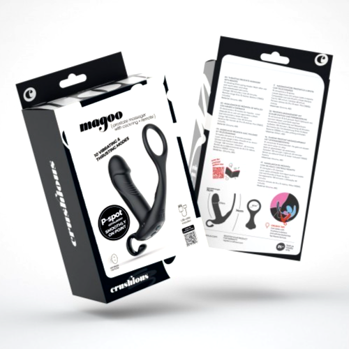 Stimolatore Vibro & Spingo della prostata P spot + cockring nero