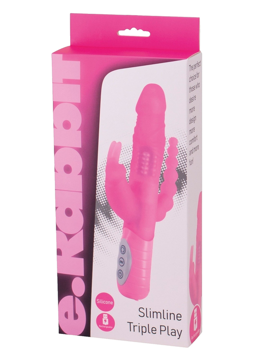 E Rabbit Tripla stimolazione vaginale clito anal ricaricabile silicone vibro