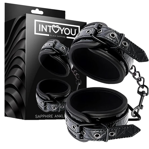 Sapphire cavigliere bondage vegano nere imbottite catena BDSM fetish
