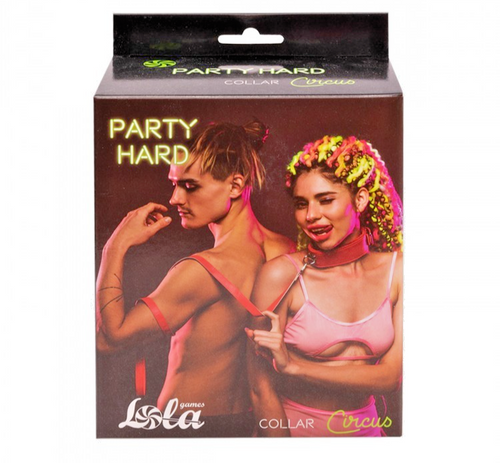 Collare con guinzaglio LOLA Games Party Hard – Collar “Circus” Rosso