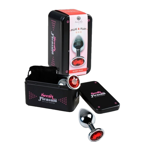 Premium plug anale Medium gioiello rosso confezione regalo Secret Pleasure