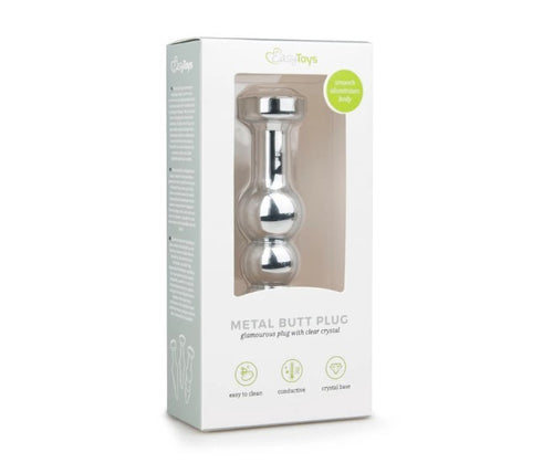 Plug anale Progressivo alluminio 11cm con cristallo cromato giochi ano nuovo