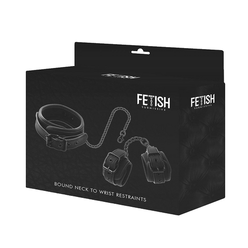 Fetish submissive collare e polsini con catena regolabile morbida bondage BDSM