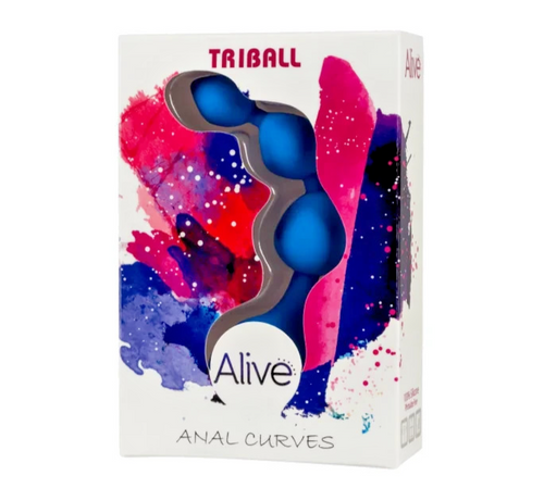 Anal Tribal 3 perle crescenti curve Blu silicone medico 15 cm 9,5 inseribile