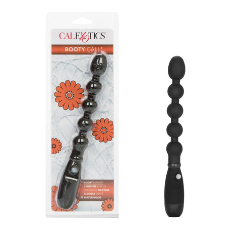 Booty call Sonda flessibile 17,75 cm 3 vibrazioni con perle silicone nero ano