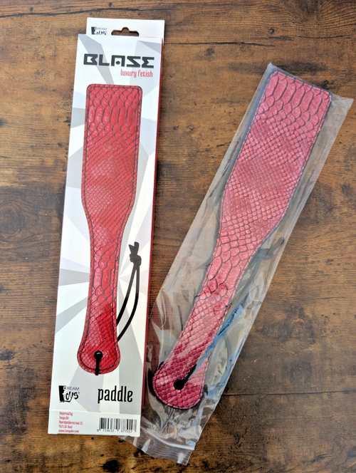 Sculacciatore Premium paddle rosso pelle serpente fetish bondage BDSM sadomaso