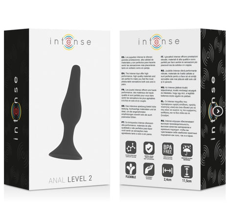 Plug anale Intense LEVEL 2 nero 11,5 cm x max 2,4 cm
