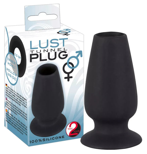 You2toys Plug anale Stimolante con Ventosa Lust Tunnel Black 10 cm silicone