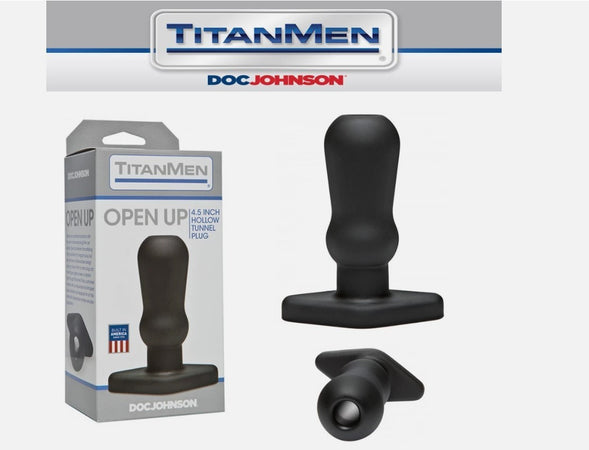 Doc Johnson TitanMen Open Up Anal Plug with Open Tunnel nero