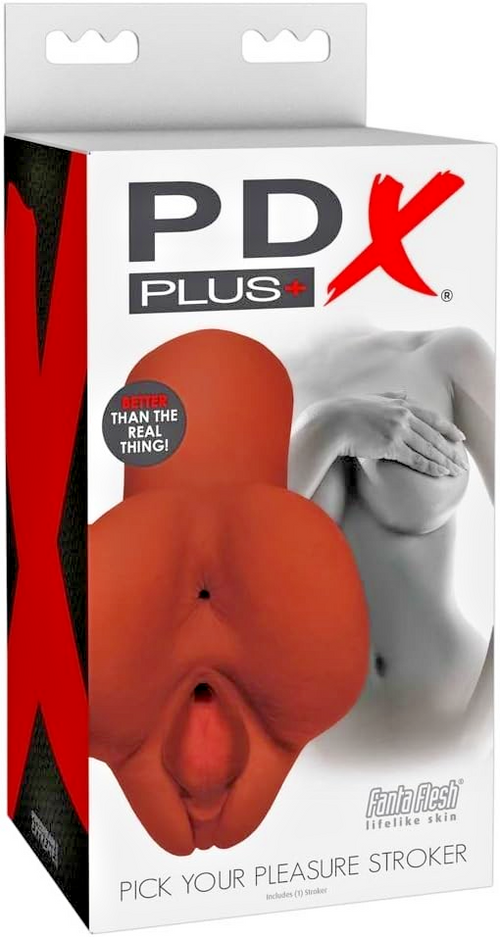 Masturbatore Vagina Ano PDX + Brown realistico Ultra morbido Suction profondo